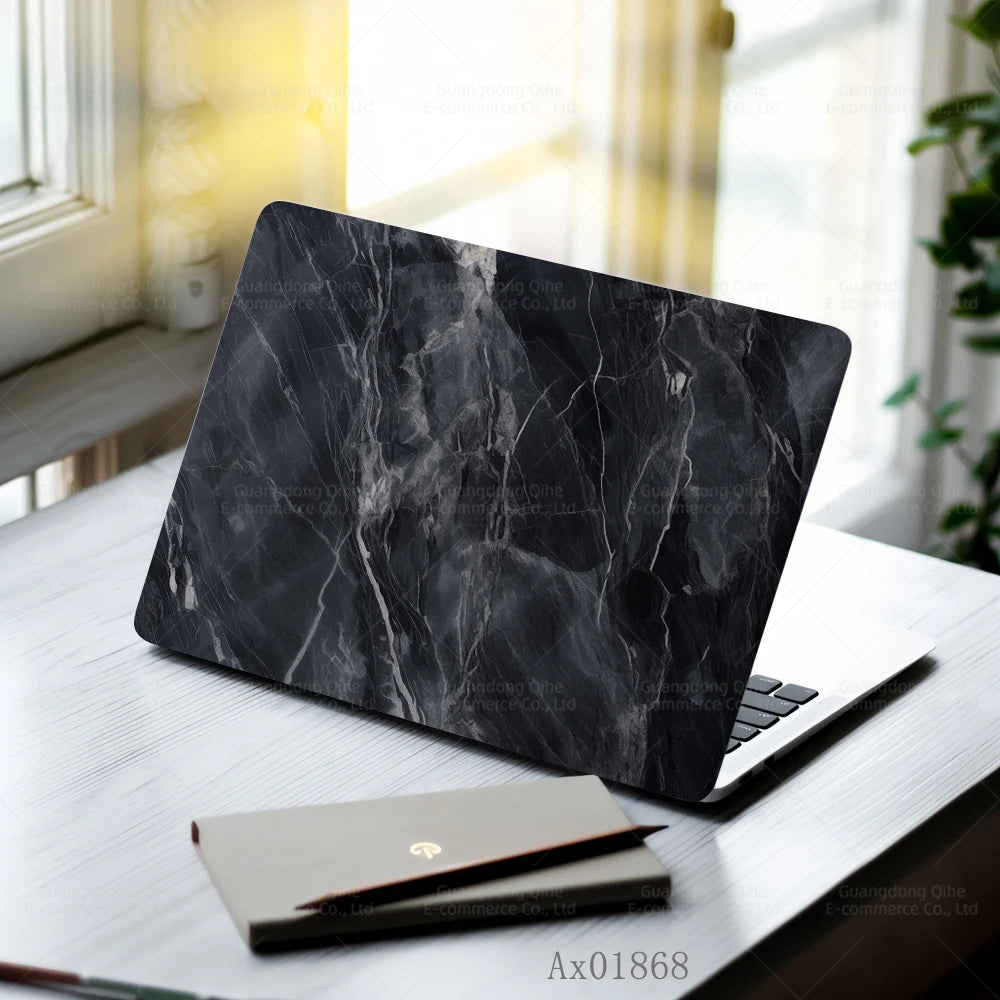 2 Pcs Light Grey Marble Laptop Skin Full Cover Decal for MacBook Laptops Waterproof PC Keyboard Skin Ornamental Decor