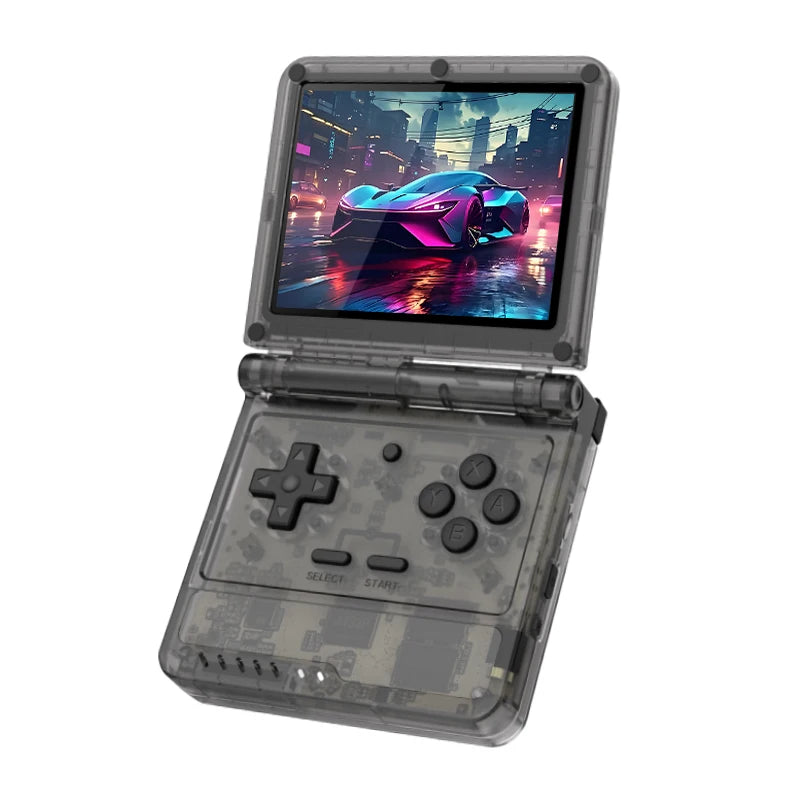 POWKIDDY Retro Flip V90S Portable Handheld Game Console 3.5-inch 640*480 IPS Screen A133Plus Vibration Function Children's Gifts