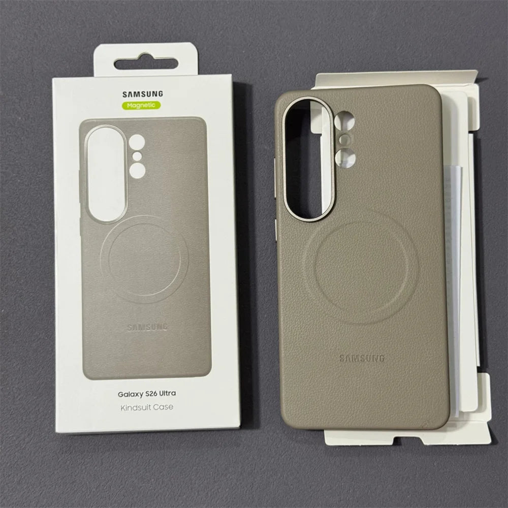 Samsung Galaxy S26/S26 Plus/s26+/S26 Ultra Leather Magsafe Phone Case Cover Ultra-thin Soft Magnetic Back Protective Shell