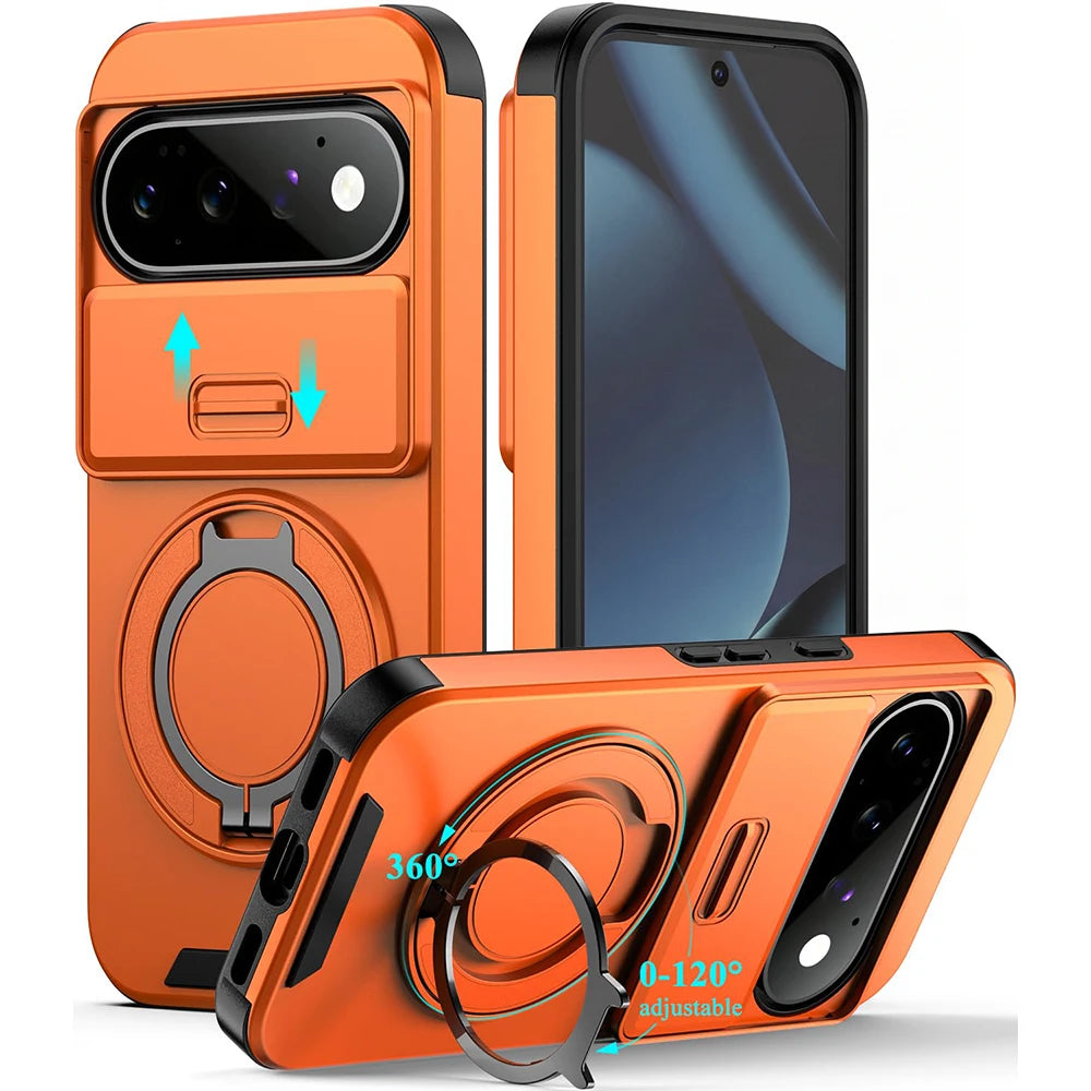 Case for Google Pixel 11 10 9 Pro XL PC Hrad Matte Black Case with Slide Camera Protection Protective Case Anti-Shock Cover
