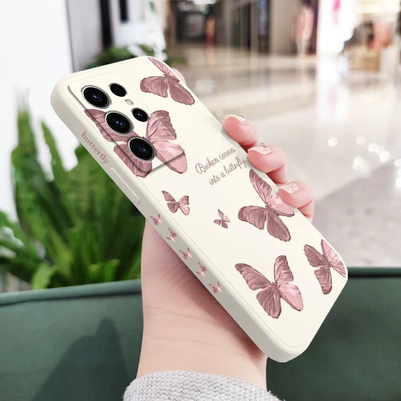 Little Butterfly Phone Case For Samsung Galaxy S24 S23 S22 S21 S20 S10 S10E S9 Ultra Plus FE Note 20 Ultra 10 9 Plus Cover
