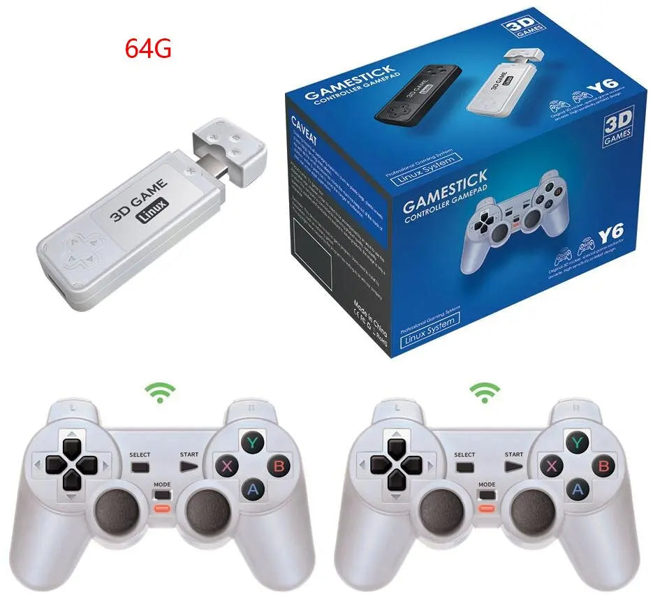 Y6 Retro Game Console 4K 60fps HDMI Output Low Latency GD10 TV Game Stick Dual Handle Portable Home Game Console Kid Gift