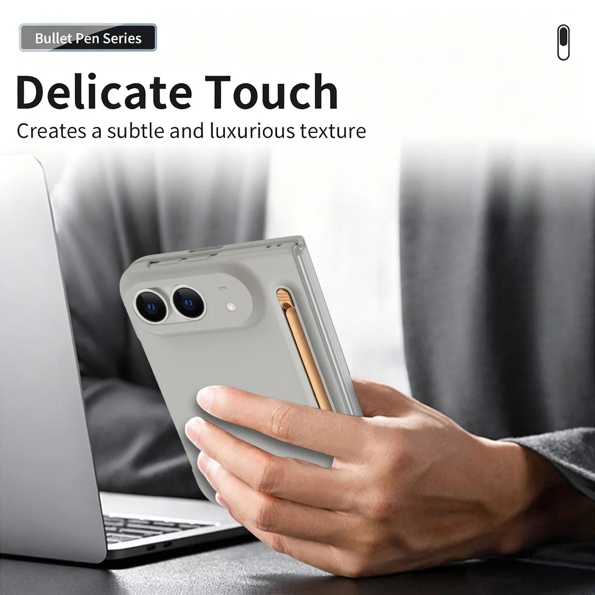 For iPhone Duo Case Ultra-Thin Skin-Friendly Matte With Tempered Film Touch Pen Folding Shockproof Protection Cover Accessories