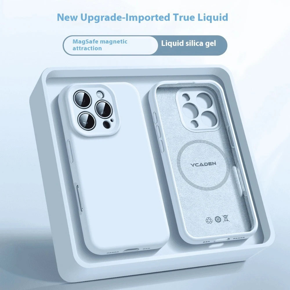 Candy Color Phone Case For iPhone 17 16 15 14 13 12 Pro Max Air For Magsafe Magnetic Wireless Charge Soft Liquid Silicone Cover
