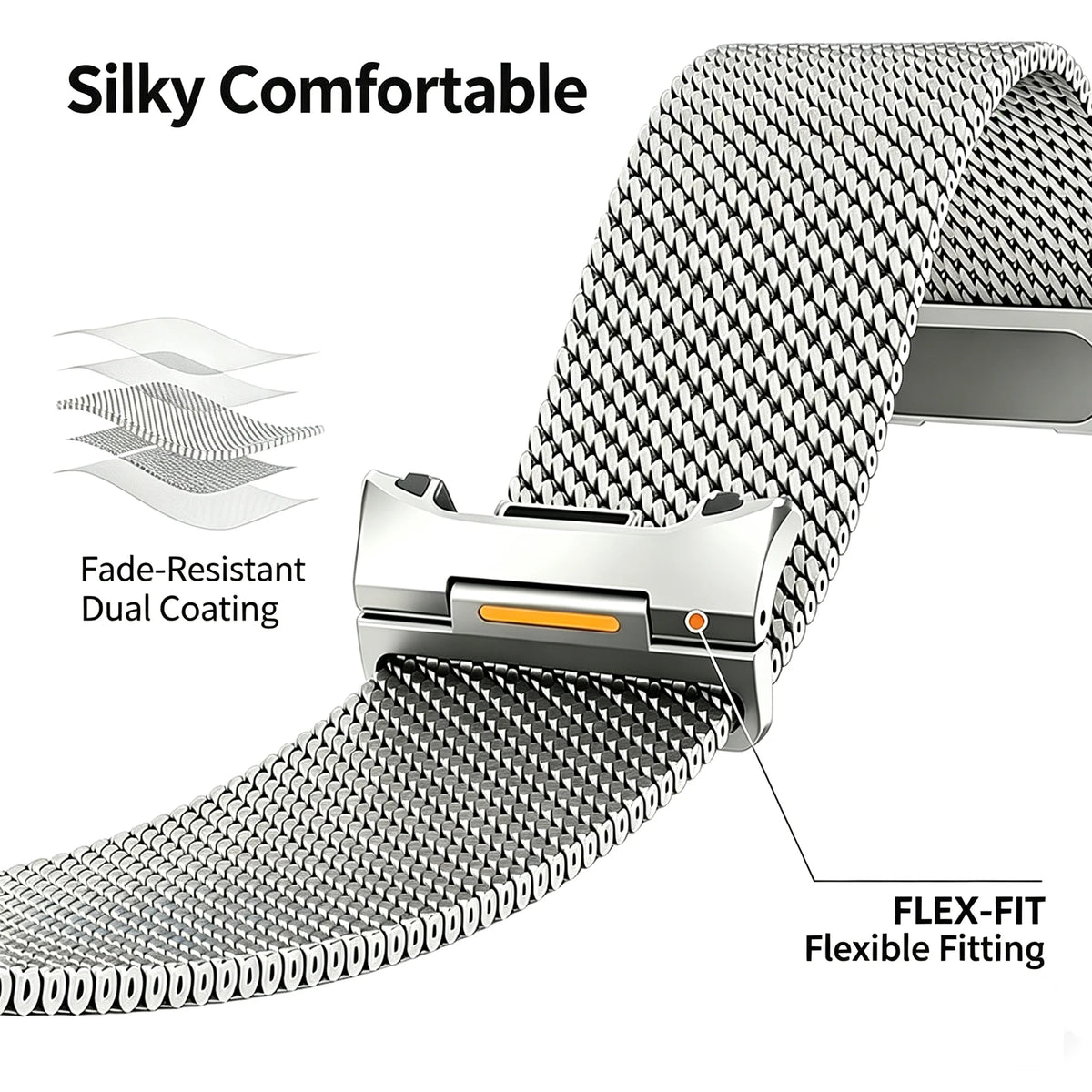 Metal Milanese Loop Band For Samsung Galaxy Watch Ultra 2 Strap 47mm Bracelet Correa Galaxy Watch 9 8 8 Classic 44mm 40mm 46mm