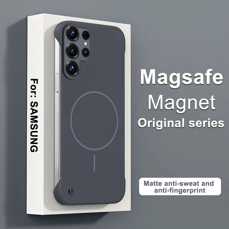 Frameless Magnetic PC Case For Samsung S26 S25 S24 Plus S23 Ultra S20 S21 S10 Note 20 A56 A16 A55 A35 A15 A54 A34 A24 A14 Cover