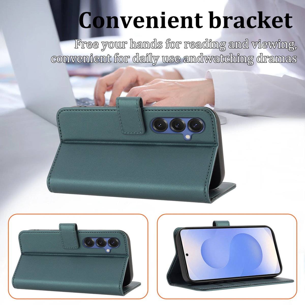 For Samsung S26 Series Protective Case S25/S24/S23/S22/S21/S20Fe Flip Wallet Protective Case with Card Slot Faux Leather Phone Case