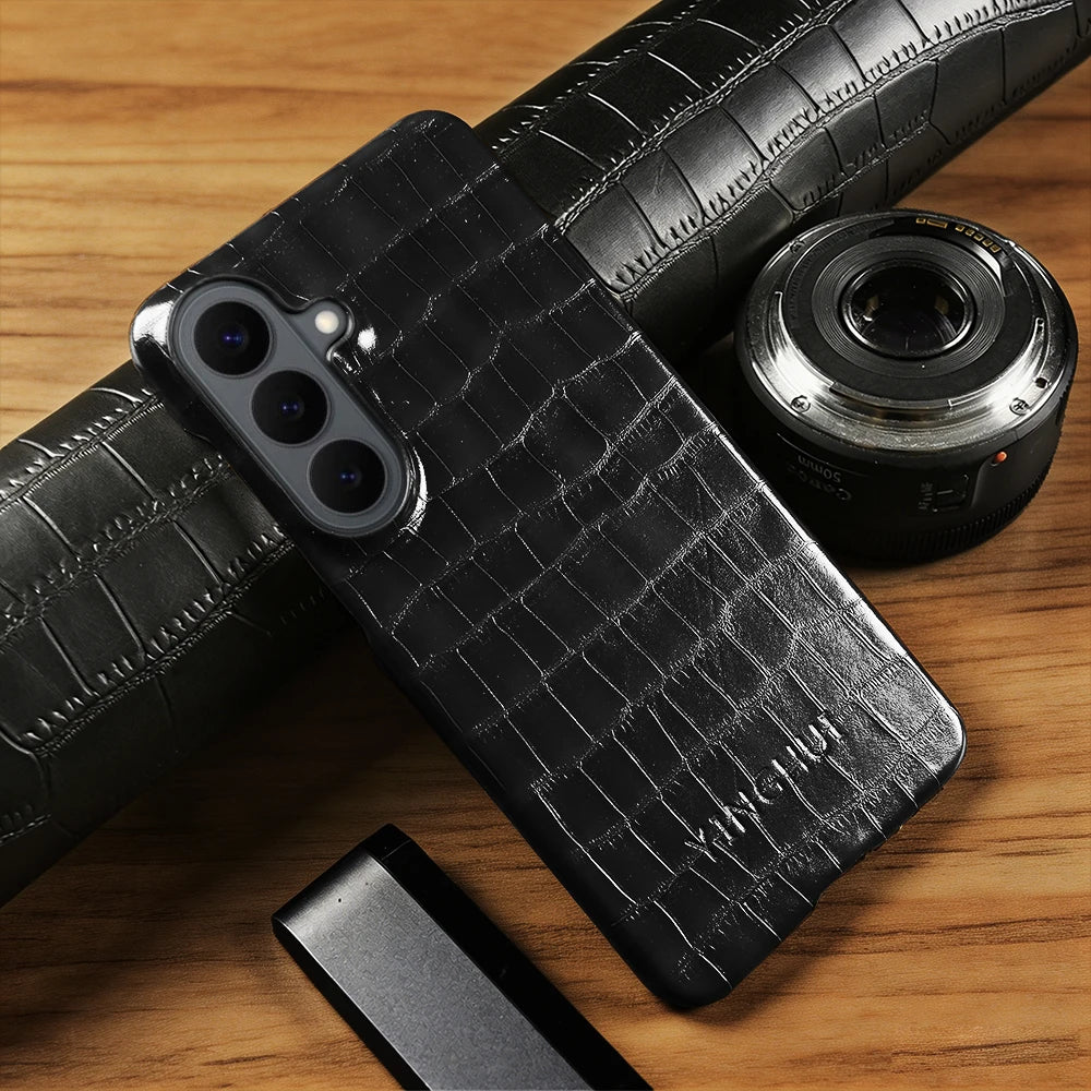 Luxury Crocodile Leather Case For Samsung Galaxy S26 Plus S24 FE S25 Edge S23 S22 S21 S20 Note 20 Ultra Phone Cases Back Cover