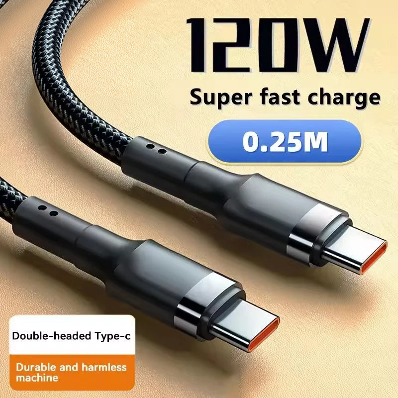 120W Fast Charge Cable PD Quick Charging High Quality USB C TO USB Type C Cable For iPhone Xiaomi 17 Plus Pro Max Samsung S24