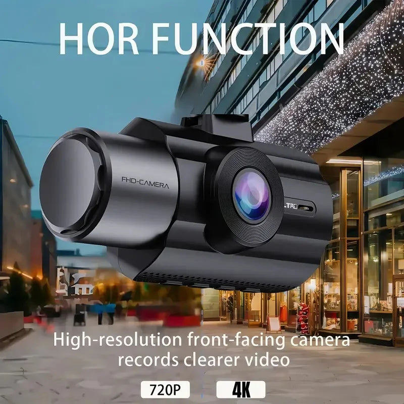 3 Channel Car DVR UHD 4K Dash Cam Three Way Camera DVRs Recorder Video Registrator Dashcam Camcorder Wiht 32G Card-Gift