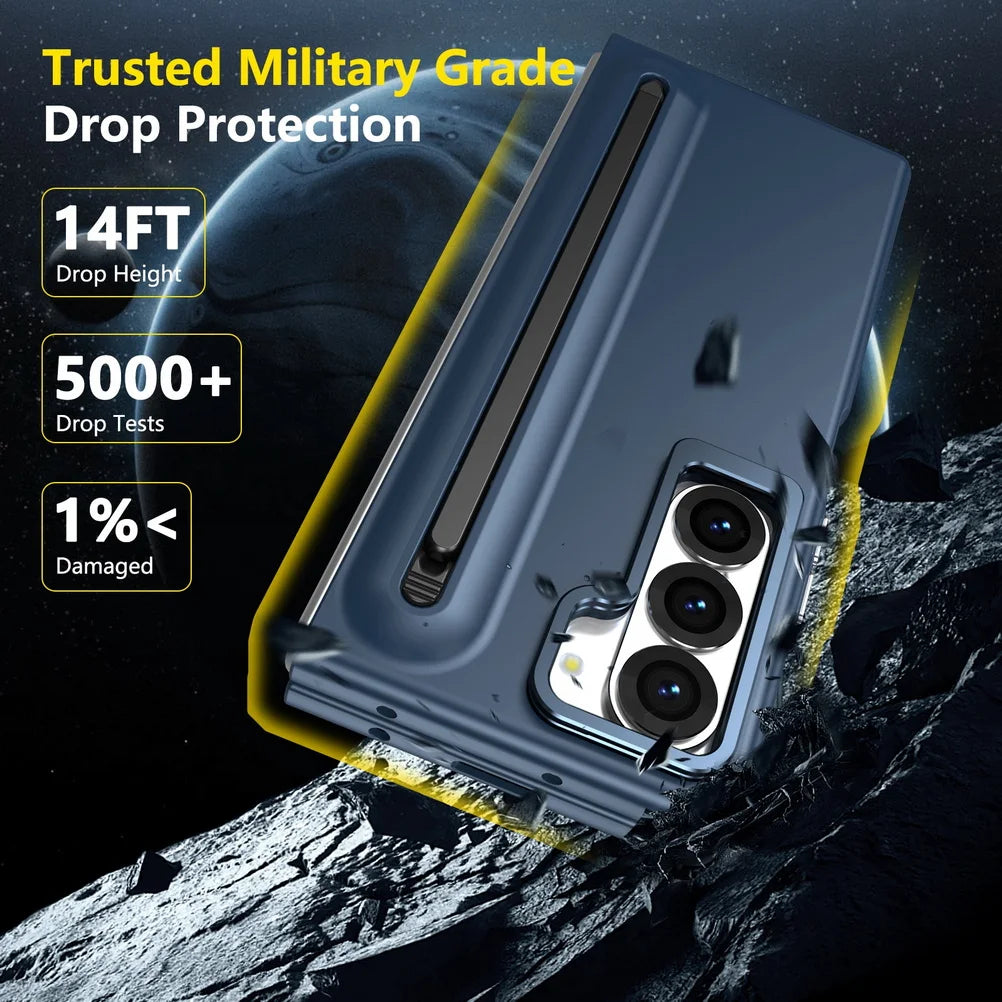 Lens Holder Stand Tempered Glass Film Phone Case for Samsung Galaxy Z Fold 8 Ultra 7 6 5 4 3 Hinge Protection Shockproof Cover