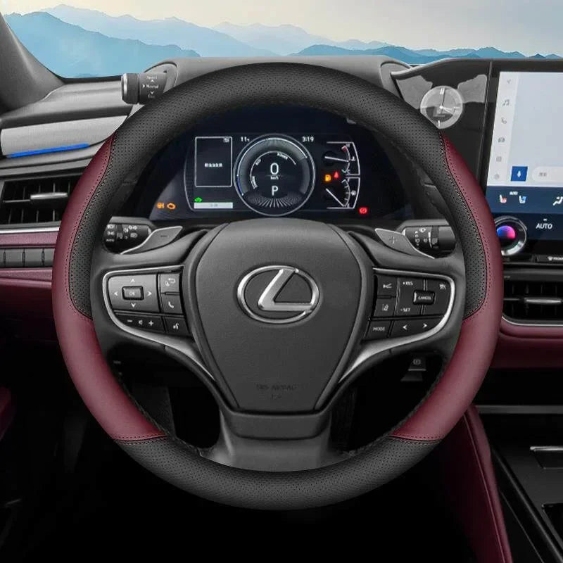 2026 Nappa Leather Steering Wheel Cover Anti-Slip 37-38cm For Lexus IS ES ES300h ES350h RX RX350 RX500h NX350h NX450 Accessories