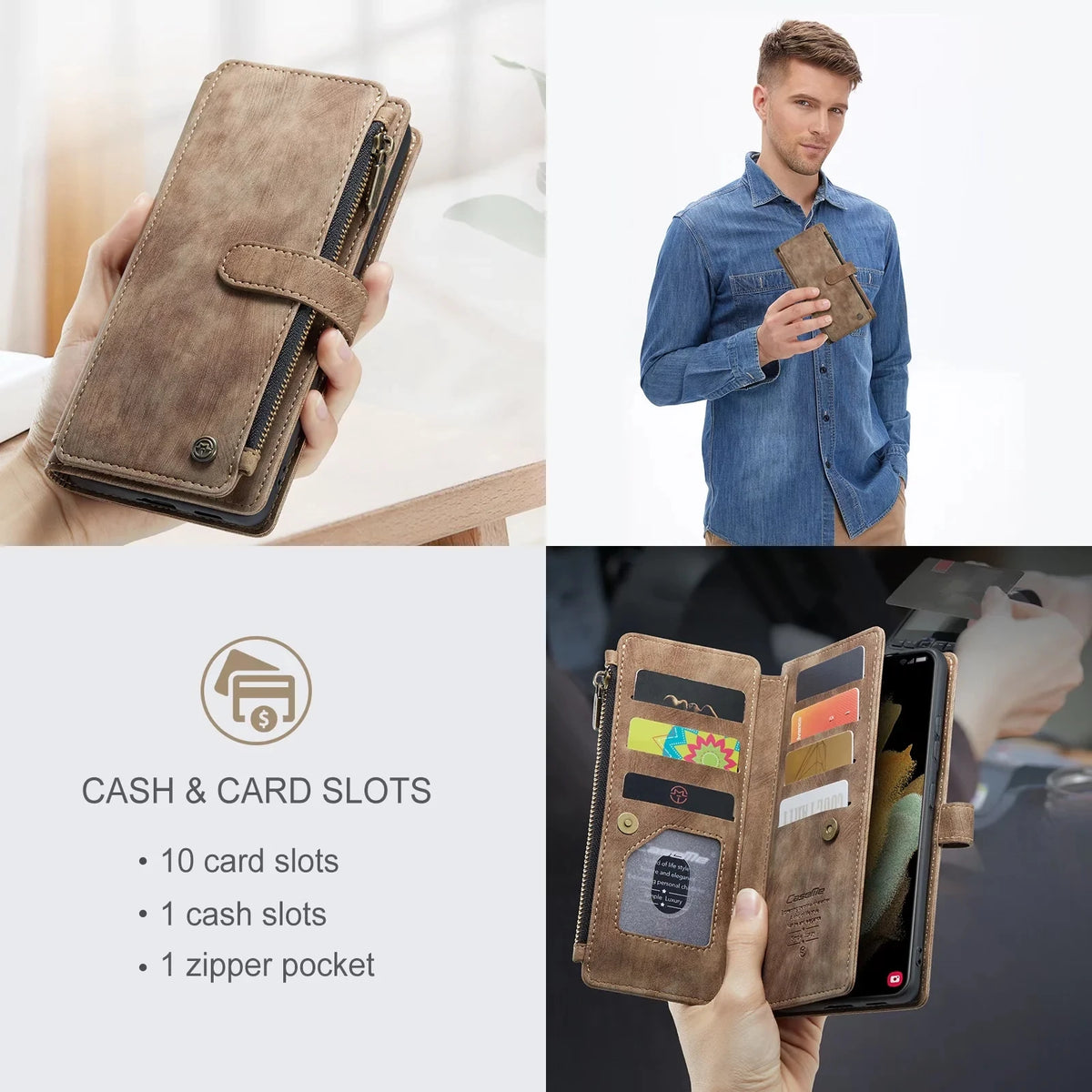 Flip Leather Phone Case For Samsung Galaxy S25 Edge S24 S26 Ultra S23 FE S22 S21 S20 Plus Note20 A16 A56 A17 A37 A57 Wallet Etui
