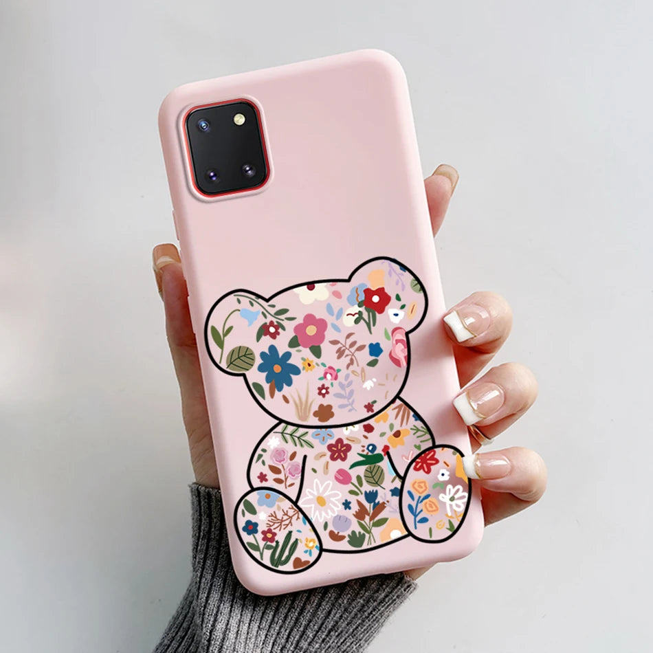 For Samsung Galaxy Note10 Lite Case SM-N770F 6.7'' Cute Bear Cartoon Cat Cover Soft TPU Phone Case For Samsung Note 10 Lite Bags