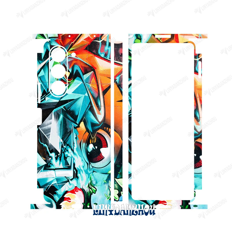 Colorful Anti-Scratch Stickers For Samsung Galaxy Z Fold 5 4 3 7 6 Fold4 Protective Decal Skin Full Cover Back Film