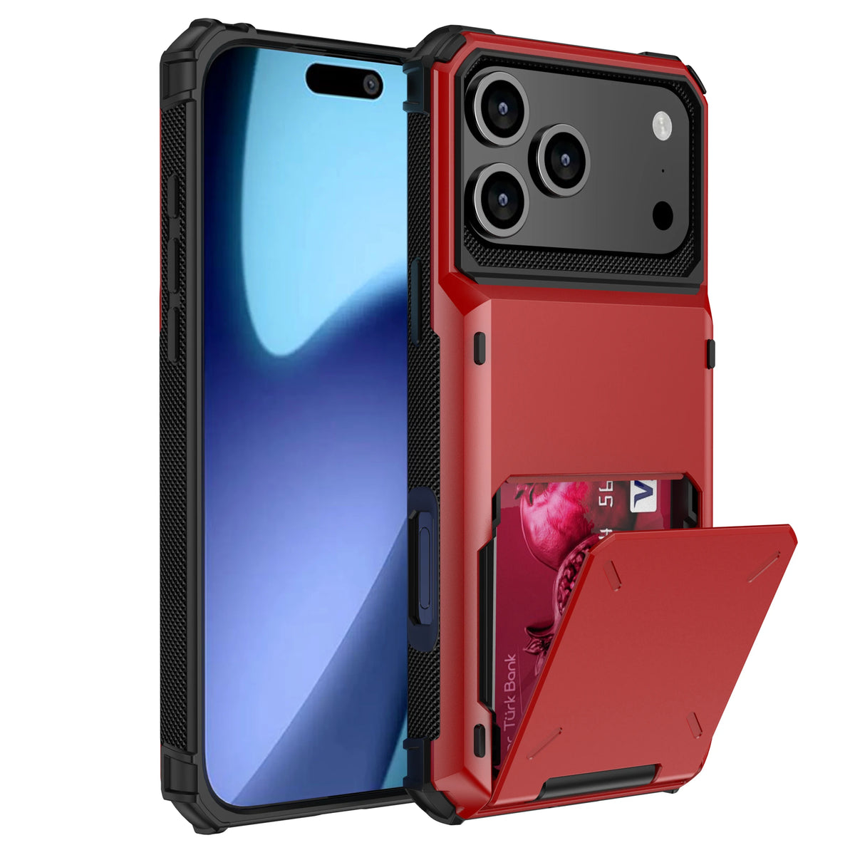 Case For iPhone 17e 16e 17 Pro Max 16 Pro Max 14 13 12 Card Holder Heavy Duty Wallet Hidden Flip Slot Protective Hard Back Cover