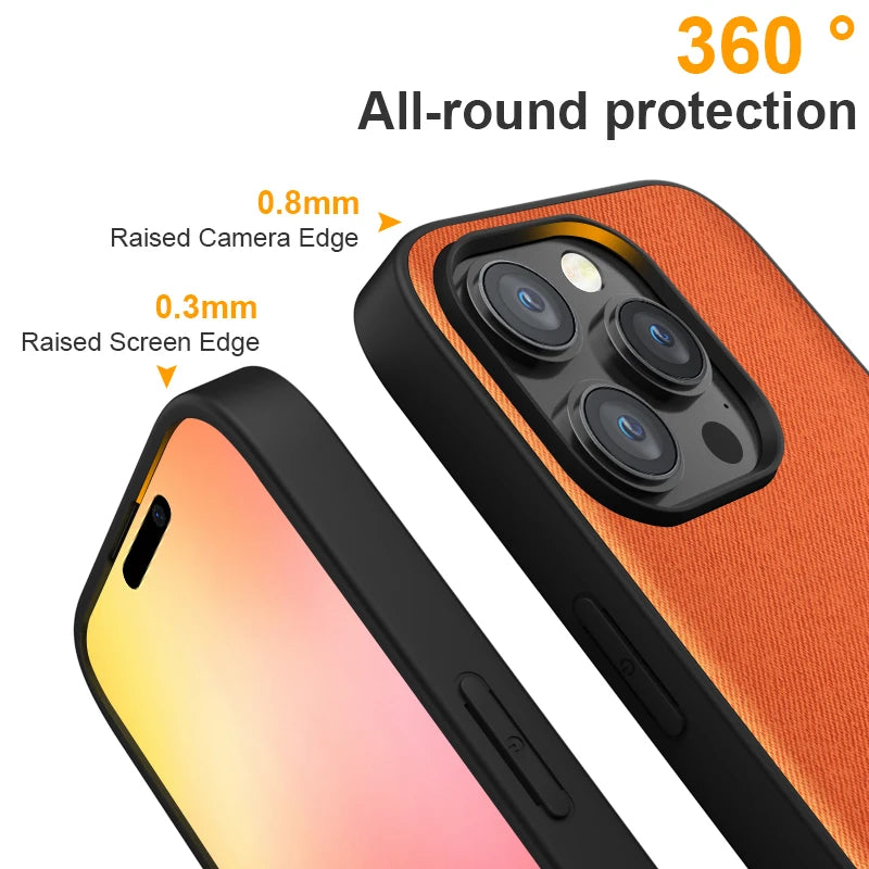 Case For iPhone 17 Pro Max 17 Air Coque Luxury Textile Leather Cover Fashion Phone Funda for iphone 17 pro max case capa
