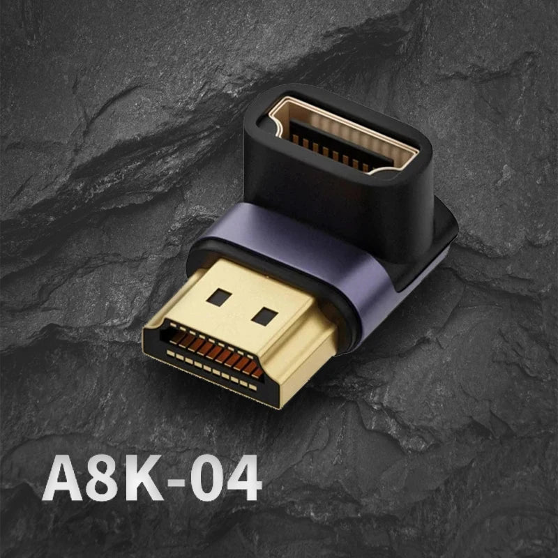 8K HDMI-compatible 2.1 Cable Connector Adapter 270 90 Degree Angle 2 Pieces Male To Female Converters Cable Adaptor Extender 3D