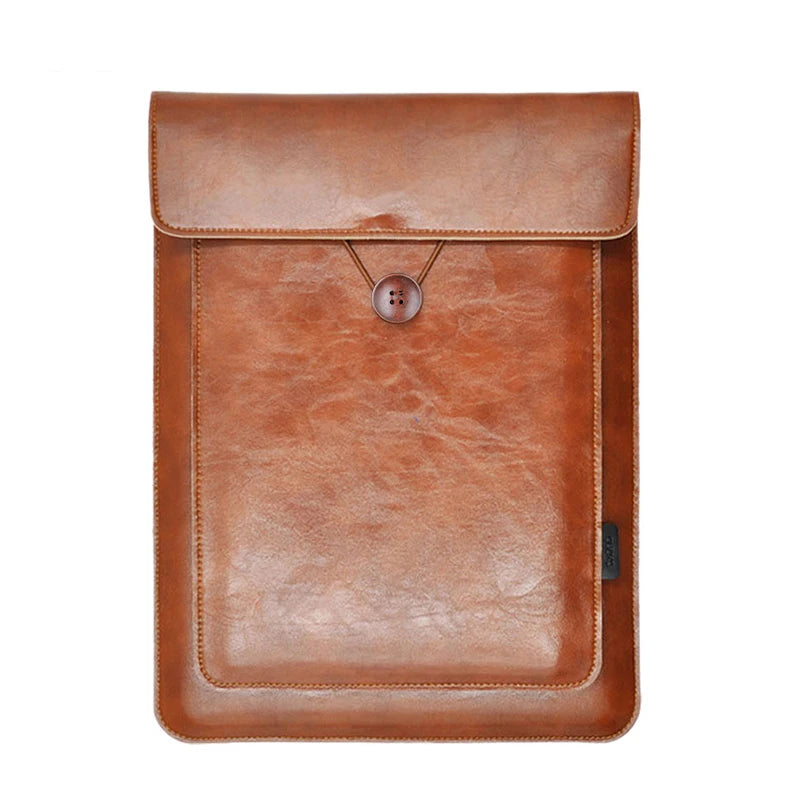 2 Pockets For Accessory 13/14/15/16 Inch Laptop Bag Cover PU Sleeve Case For MacBook Pro Air 13.3 13.6 MateBook 14 XPS 13 15