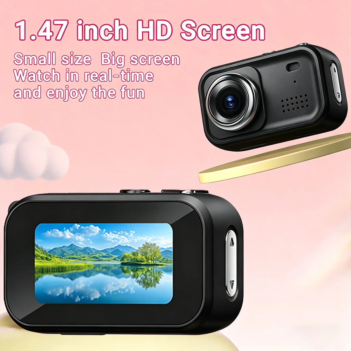 1080P Mini Thumb Camera 1.47 Inch Screen Camera Vlogging Portable Pocket Camera For Journey Carrying And Pet Camera