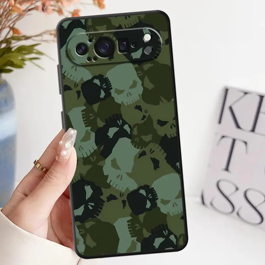 Camouflage Pattern Soft Shell Case for Google Pixel 8a 6a 7a 6 7 8 Pro 9a 10 9 Pro XL