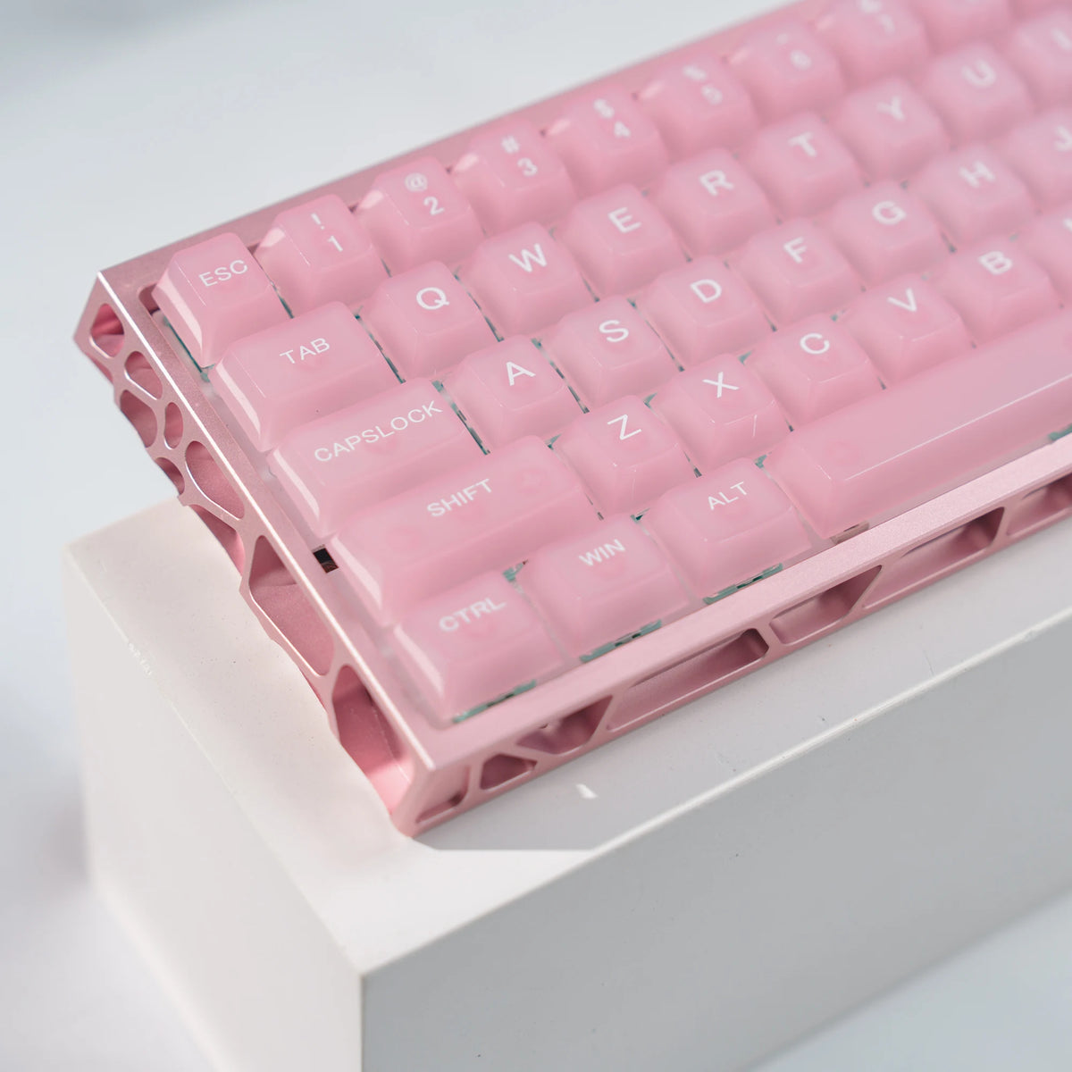 115 Keys Semi-transparent RGB Backlit PC Keycaps MDA Profile Foggy Pink UV-print Keycaps for Cherry Gateron MX Switches Keyboard