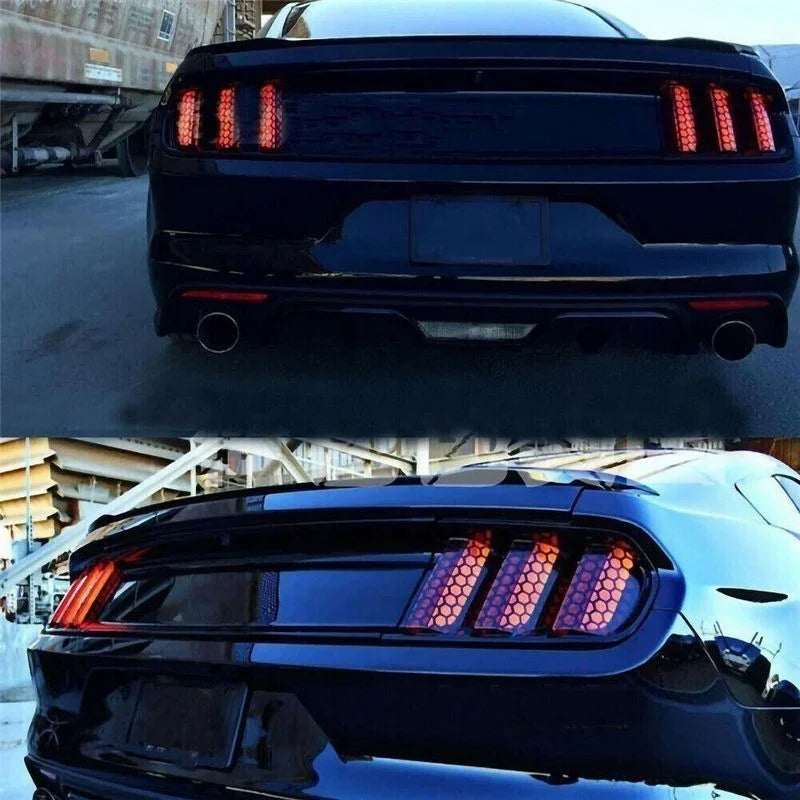 Car Honeycomb Stickers Car Stylish Tail Lights DIY Hollow Protector Decals Auto Rear Lamp Decoration Wrap Film Sticker 48*30cm