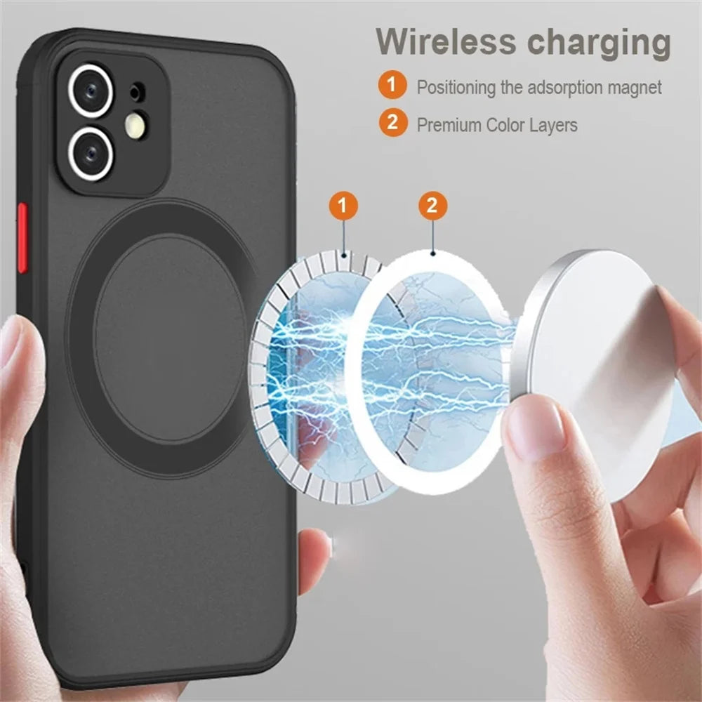 For Magsafe Magnetic Cover For iPhone 14 13 16 15 Pro Max Mini XS XR 14 Plus Shockproof Charging Case on iphone 14 Pro Max Cases