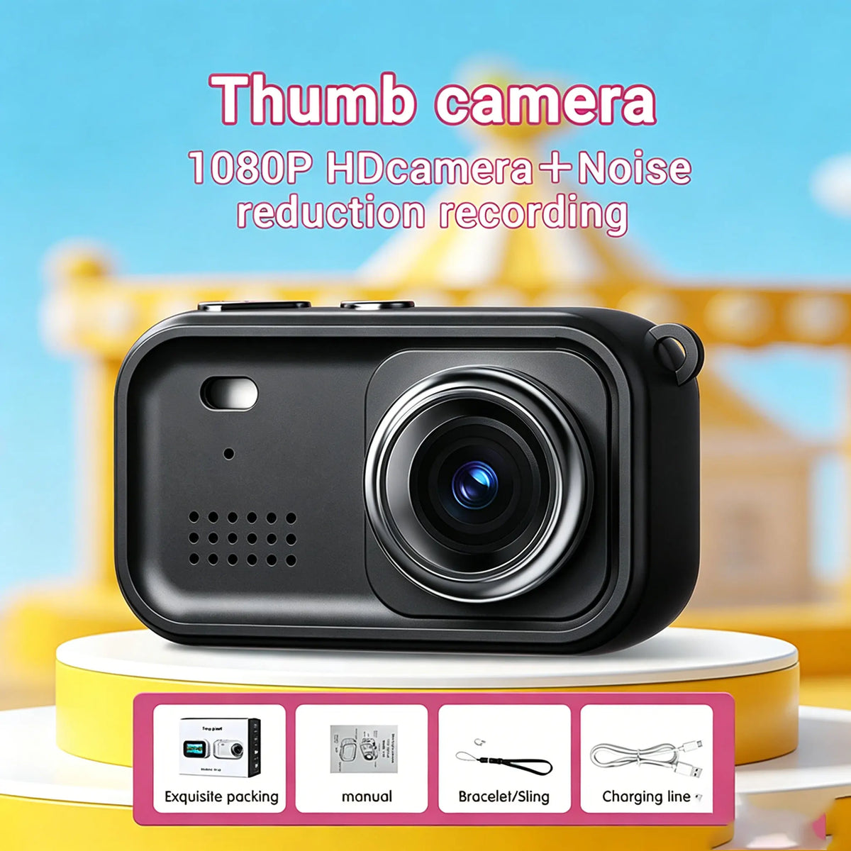 1080P Mini Thumb Camera 1.47 Inch Screen Camera Vlogging Portable Pocket Camera For Journey Carrying And Pet Camera