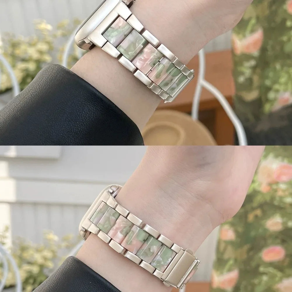 Resin Metal Band for Apple Watch 38-49mm, Compatible with iWatch S11-1 SE Ultra Series (Watch Not Included)