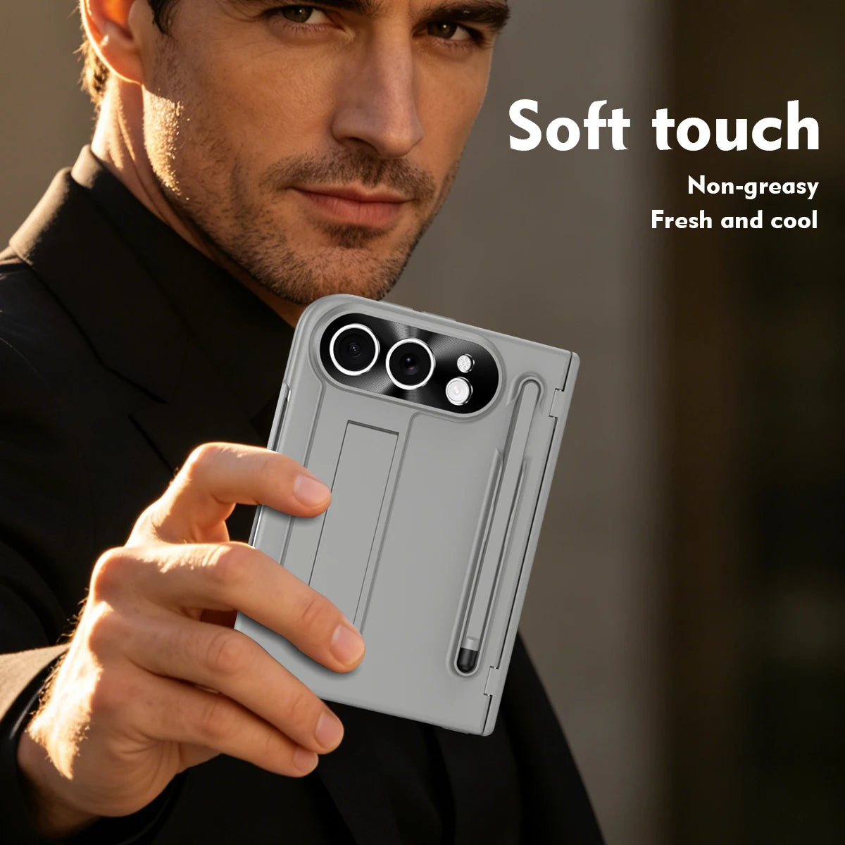 For iPhone Duo iPhone 18 Fold Bracket Phone Case With S Pen Hinge Protection Flim Glass Screen Shockproof Back Full Cover