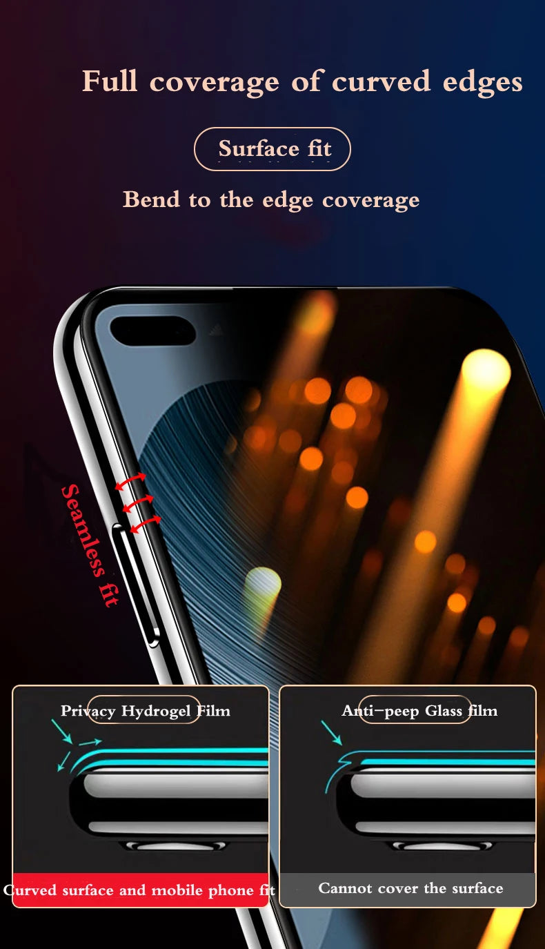 S23Ultra S22+ S21FE Privacy Screen Protector For Samsung Note 20Ultra S20FE S21+ Soft Anti-peeping Hydrogel Film Galaxy S10 9 10
