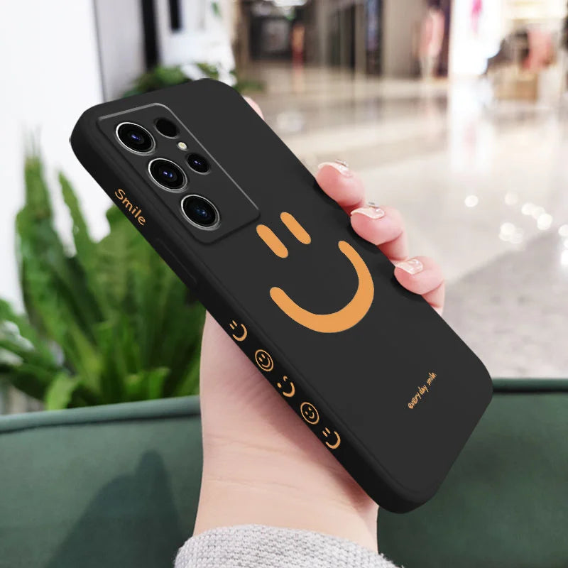 Hello Smile Phone Case For Samsung Galaxy S24 S23 S22 S21 S20 S10 S10E Ultra Plus FE Note 20 Ultra 10 Plus Cover