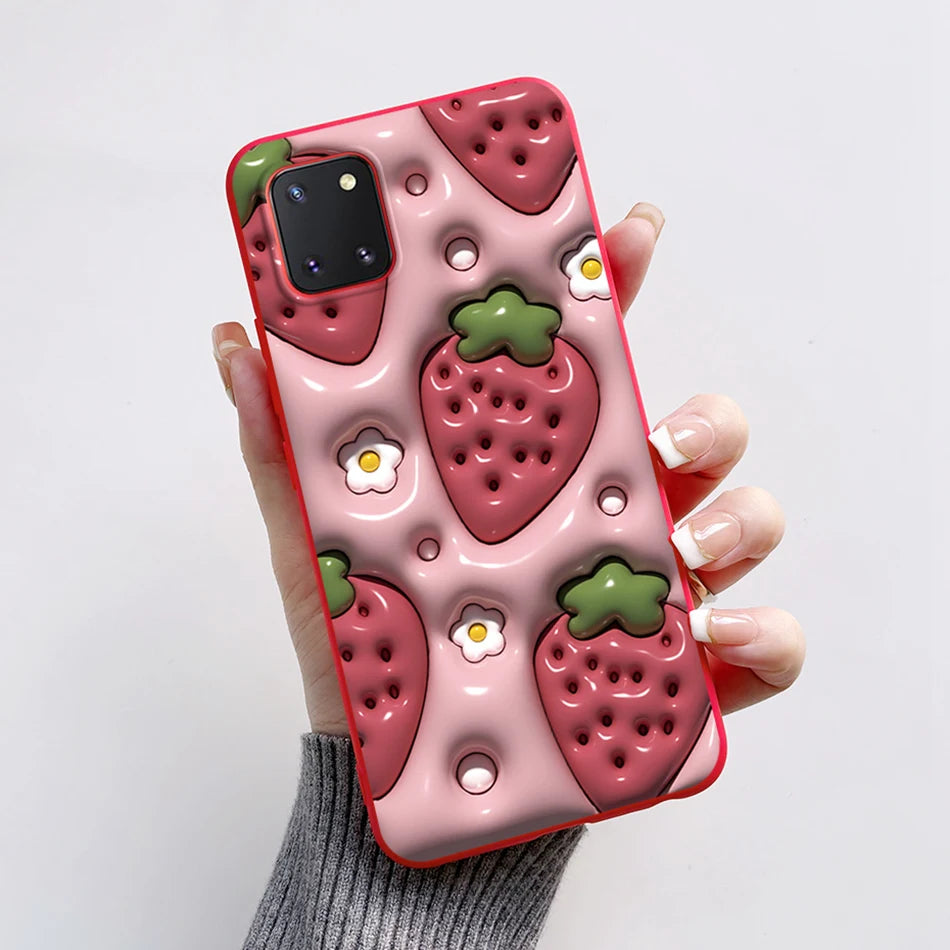 For Samsung Galaxy Note10 Lite Case SM-N770F 6.7'' Cute Bear Cartoon Cat Cover Soft TPU Phone Case For Samsung Note 10 Lite Bags