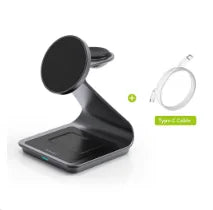 3 in 1 Magnetic Wireless Charger Station Multi Device Fast Charging Stand for Smartphone Watch TWS Earbuds