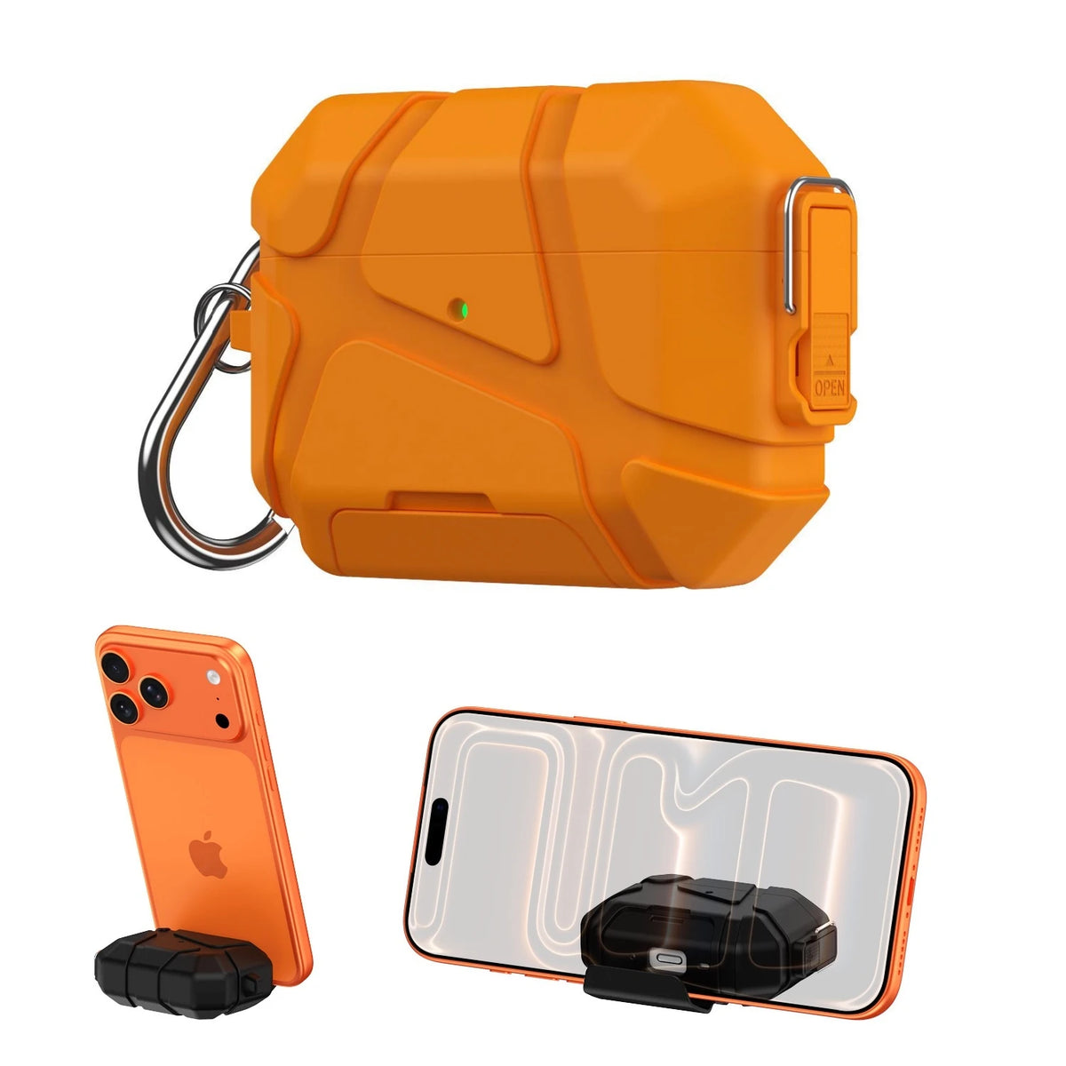 For AirPods Pro3 Secure Lock Case with Phone Stand Design Military Armor Shockproof Protective Case For Airpods Pro 3 Generation