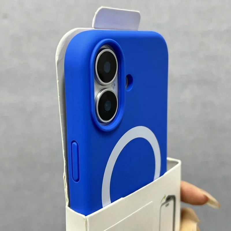 Original Liquid Silicone Magnetic Fluorescent Case For iPhone 17 16 Pro Max Candy Smooth Soft Armor Wireless Charge 17PM Cover