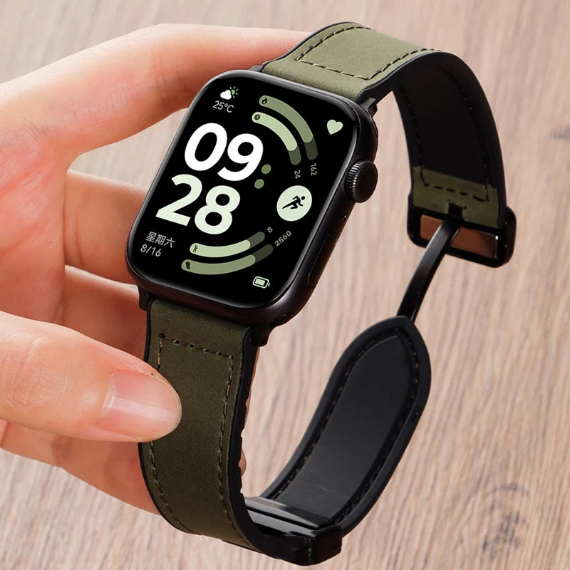 Magnetic Strap For Redmi Watch 6 5 4 Bands Silicone Leather Watchband Correa For Xiaomi Mi Band 9 Pro/8 Pro Bracelet Accessories