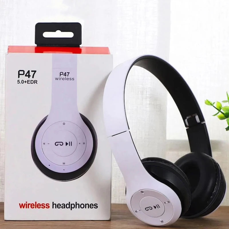 Stereo P47 Headset 5.0 Bluetooth Headset Folding Series Wireless Sports Game Headset for iPhone XiaoMi