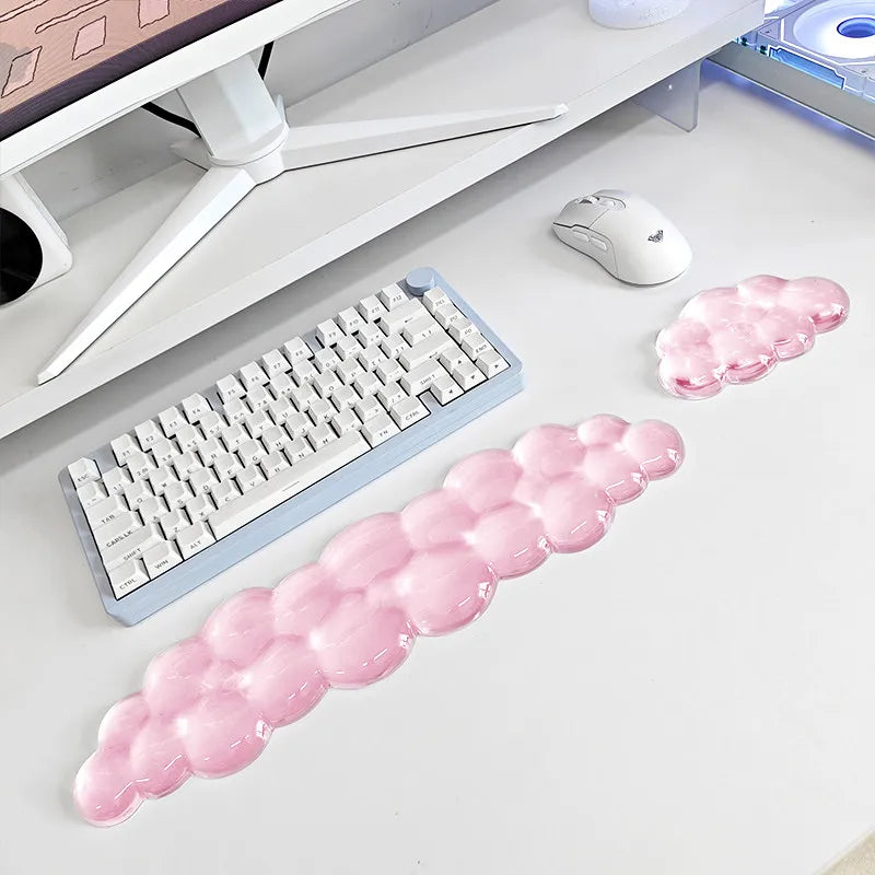Cloud Keyboard and Mouse Wrist Rest Cute Wrist Support and Arm Support Keyboard Rest for Keyboard and Mouse Typing Pain Relief