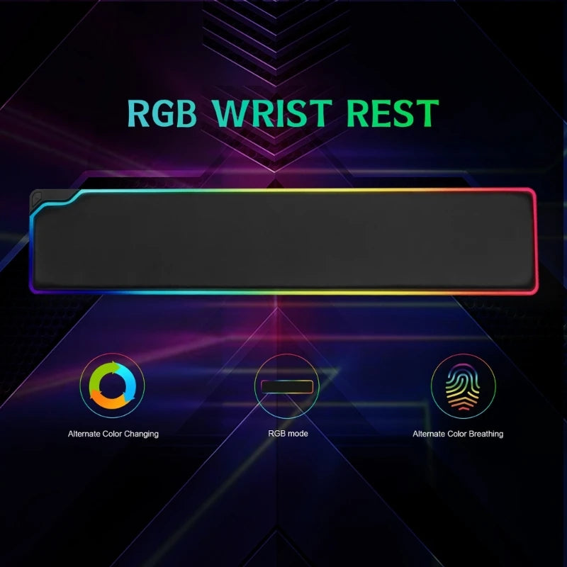RGB Keyboard Wrist Rest Support Ergonomic Wrist Cushion Pad Memory Foam for Computer Notebook Laptop Office Worker