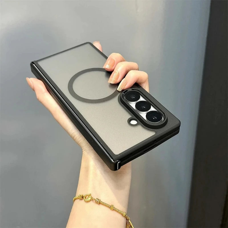 For Samsung Galaxy Z Fold 7 6 5 4 8 Magsafe Case Slim Matte Transparent Hinge Folding Shockproof Magnetic Wireless Charge Cover