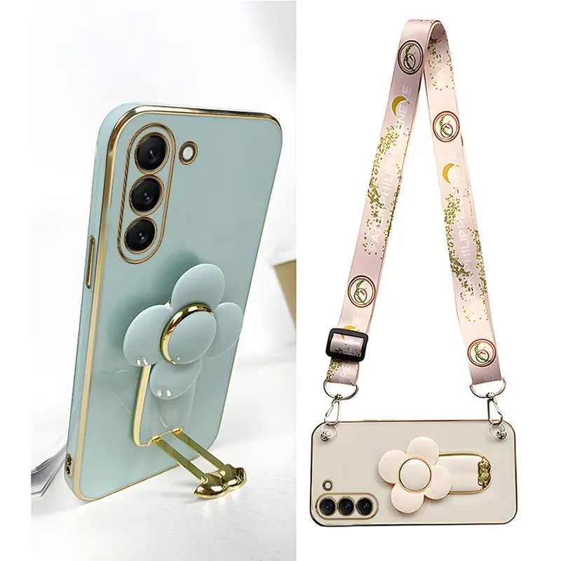 Rotating Windmill Holder Lanyard Strap Case For Samsung Galaxy S21 S20 S22 S23 S10 S9 S8 Note 10 20 Plus Ultra S21 S20 FE Cover