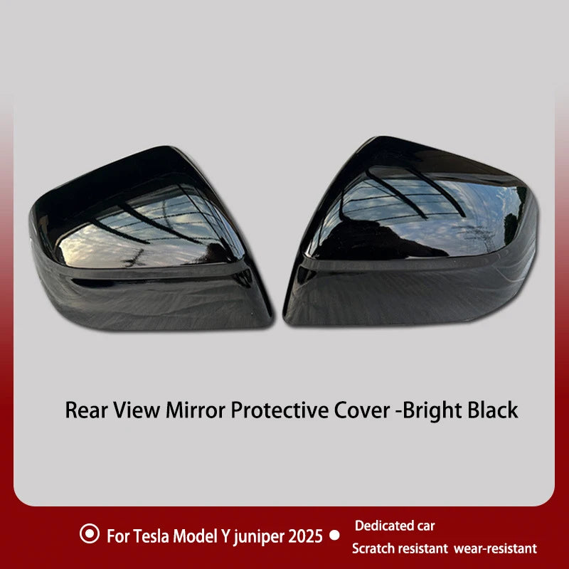 Carbon Fiber Car Paste Side Door Mirror Cover For Tesla Model Y Juniper2025 Auto Exterior Accessories ABS Sides Rearview Cover