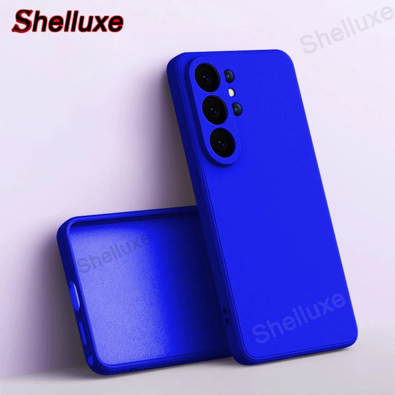 Shelluxe Square Original Liquid Silicone Case For Samsung Galaxy S26 S25 S24 S23 Ultra Plus FE S26+ Silky Feel Soft Phone Cover