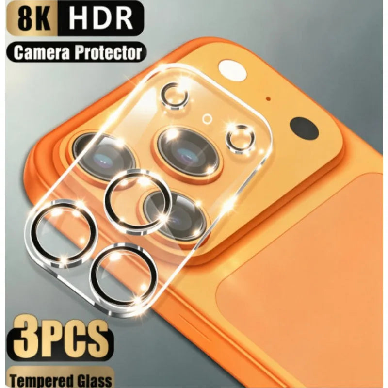 3PCS 3D Camera Protector For iPhone 17 Pro Max Lens Glass For iPhone 17Pro 17 Air Tempered Glass Black Circle Protective Case