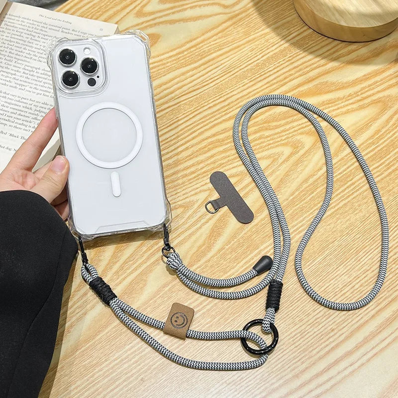 Crossbody Lanyard For Magsafe Magnetic Wireless Charge Case For iPhone 17 16 15 14 13 12 11 Pro Max Shockproof Clear Cover Funda