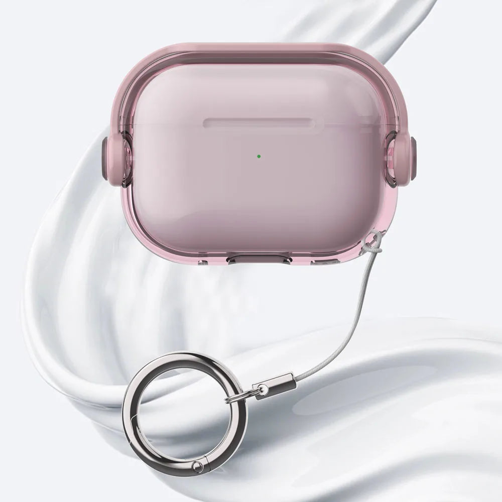 Security Lock Transparent Cover For Airpods Pro 2 Case Cute Candy Color Clean Earphone Case For Airpods 4 3 1 2 5 Phone Holder