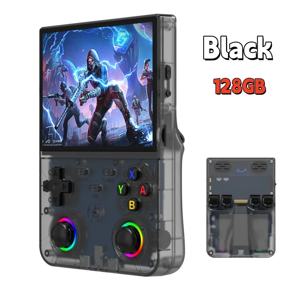 New R36 Ultra X Handheld Retro Video Game Console IPS Screen 128GB Games Portable Pocket Player with Linux System