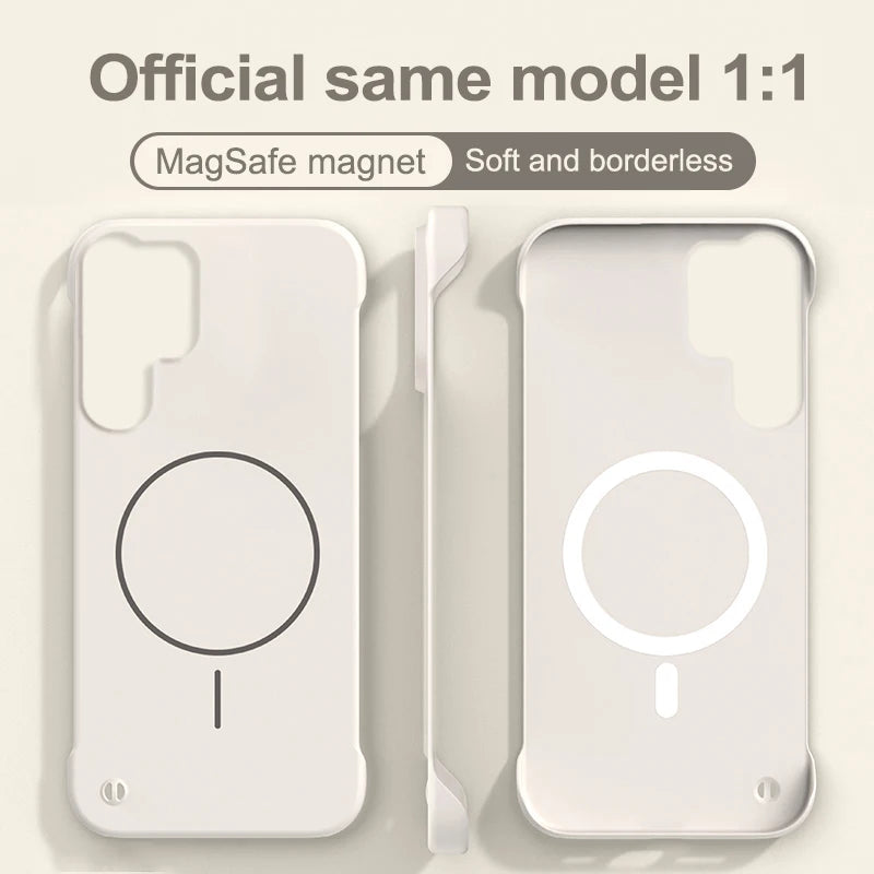 Frameless Magnetic PC Case For Samsung S26 S25 S24 Plus S23 Ultra S20 S21 S10 Note 20 A56 A16 A55 A35 A15 A54 A34 A24 A14 Cover